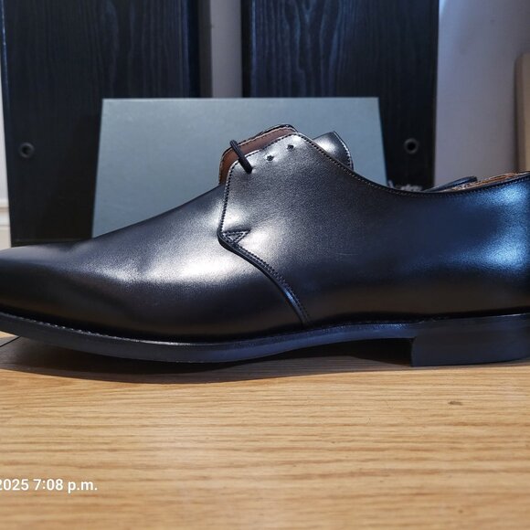 Crockett & Jones Highbury Black Derby Shoes - Picture 4 of 10